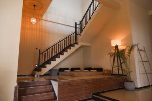 Relax Area under the Stairs at Bakamuna Coliving