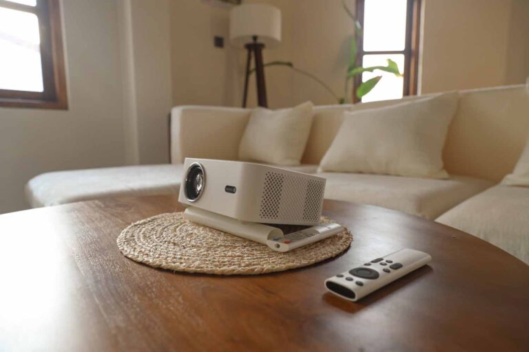 The living room. Watch your favorite shows from home on the projector.
